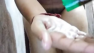 Desi Legitimate year old Village female finger-tickling in ass-fuck
