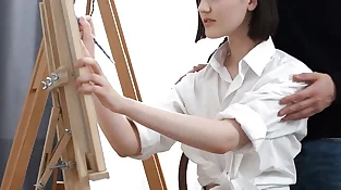 TeenMegaWorld - Creampie-Angels - Firm drill at the easel