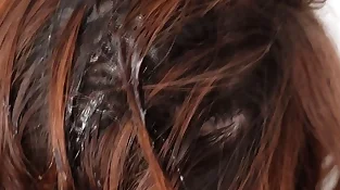 Messy Superslut enjoys to Be Boinked from Behind and Cum on Her Hair!
